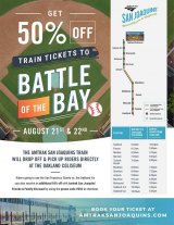 Want to take the train to the weekend 'Battle of the Bay' baseball game?